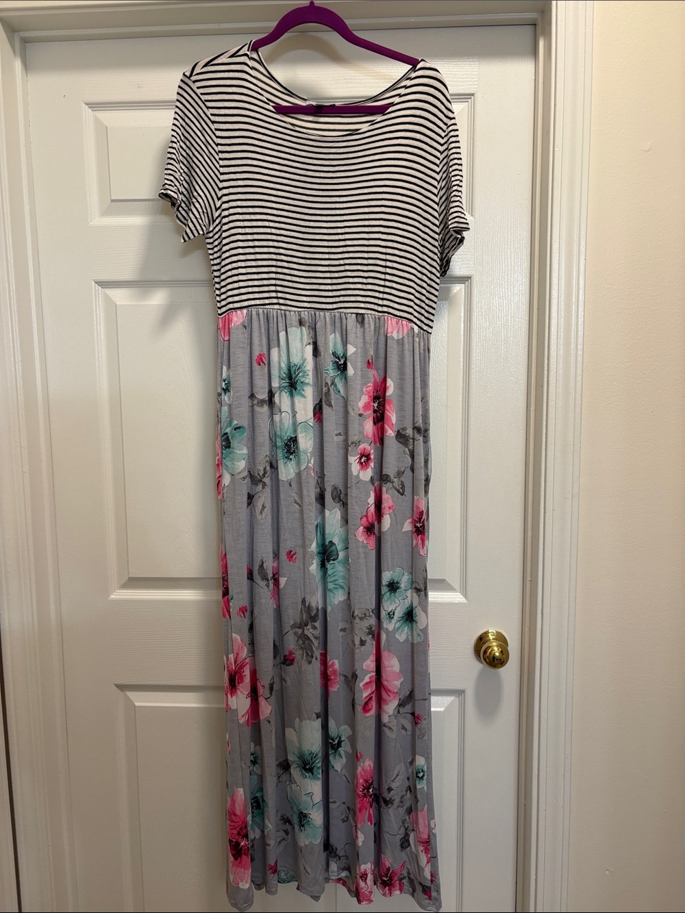 White Birch Striped and Floral Dress